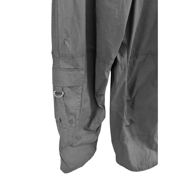 Rachel Paige L Utility Cargo Pants Gray Lightweight Back Elastic Waist D-Rings - Picture 4 of 14